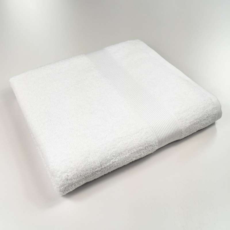 Рушник банний махровий з бордюром GM Textile 70х140см 400г/м2 (Білий)